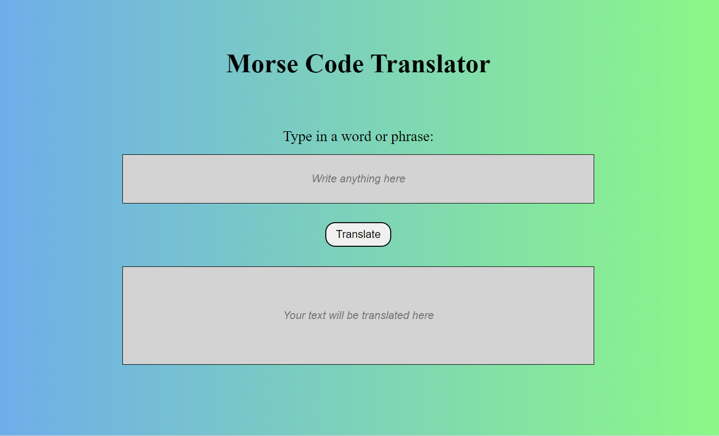 Javascript Morse code application