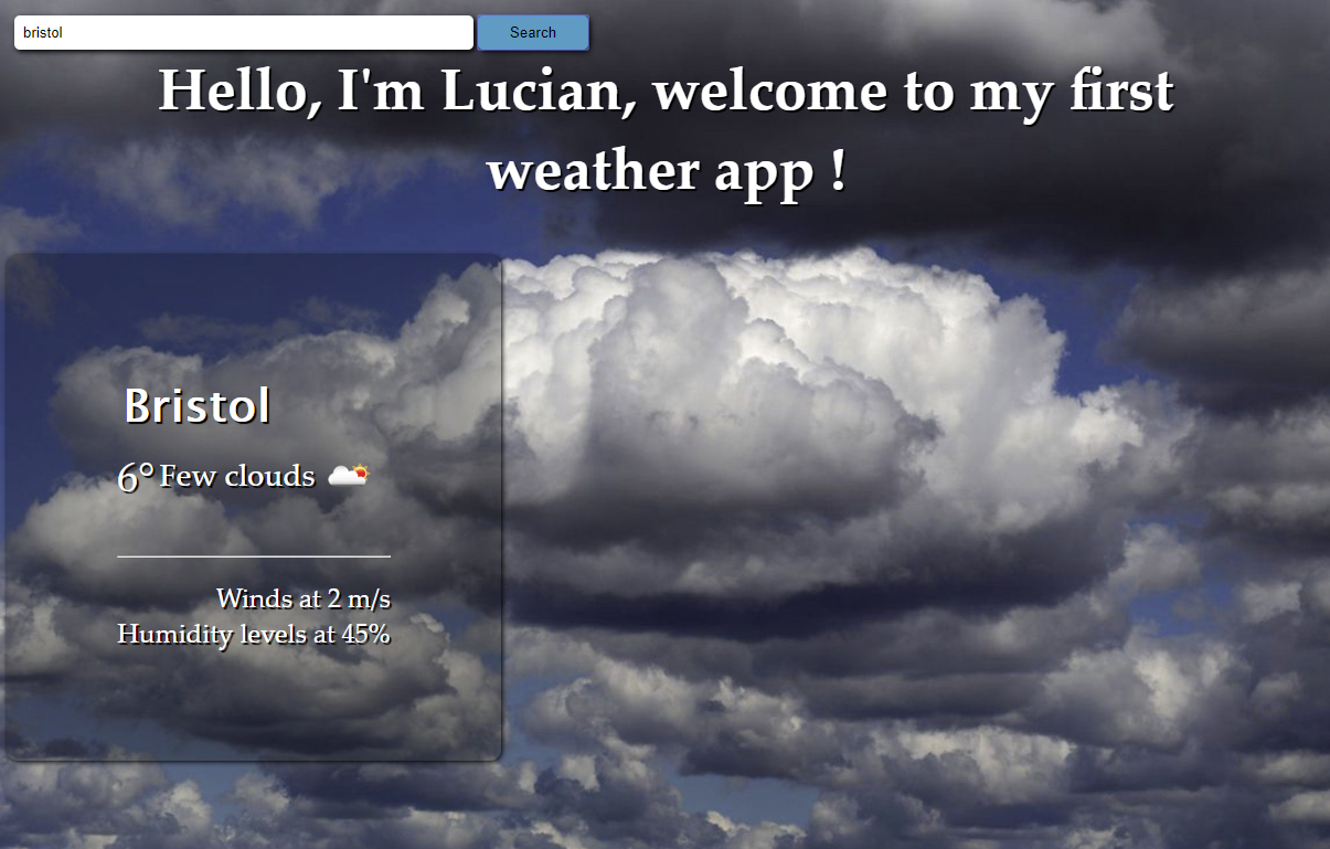 JavaScript Weather Web App